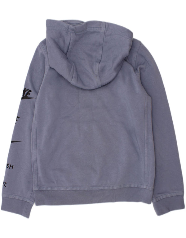 Suéter com capuz gráfico Nike Boys Swoosh 8-9 anos pequeno azul algodão