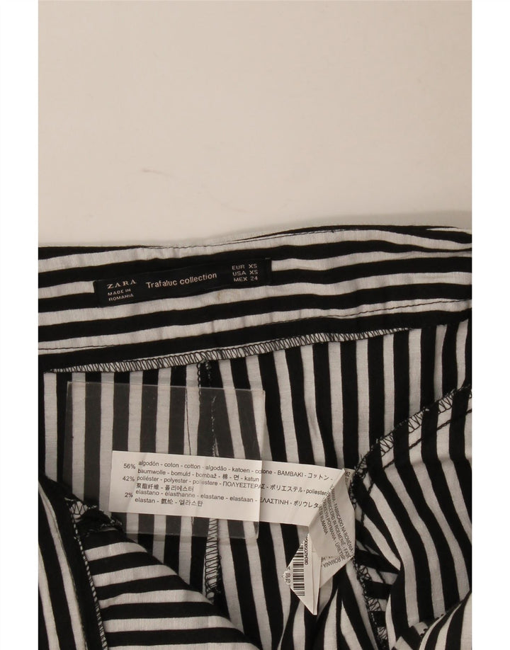 Zara Womens Skort UK 4 XS Algodão listrado preto