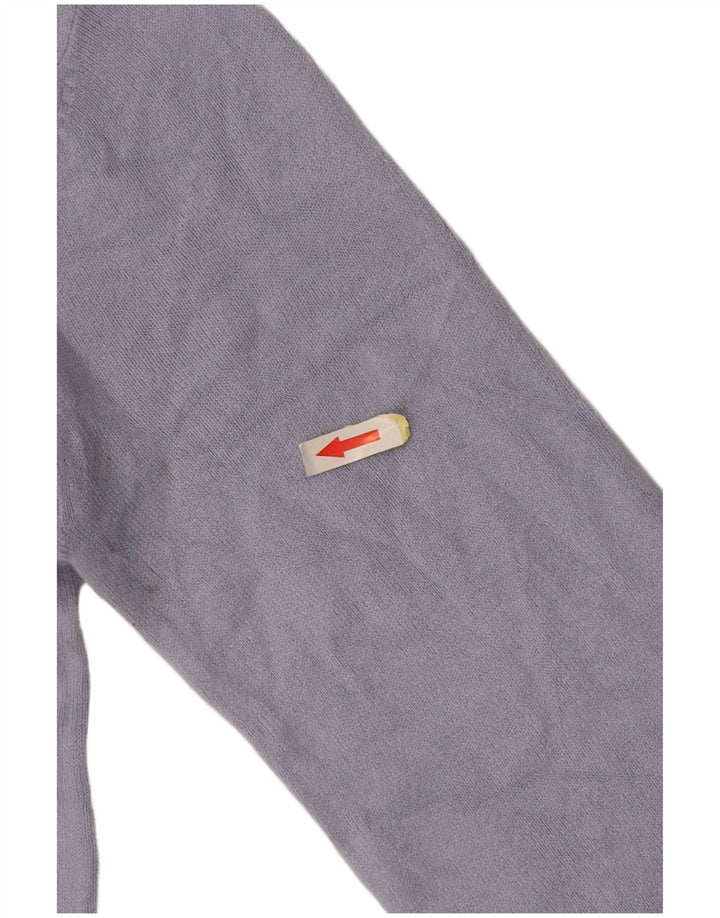 Suéter feminino Marks & Spencer com gola redonda Reino Unido 12 acrílico azul médio