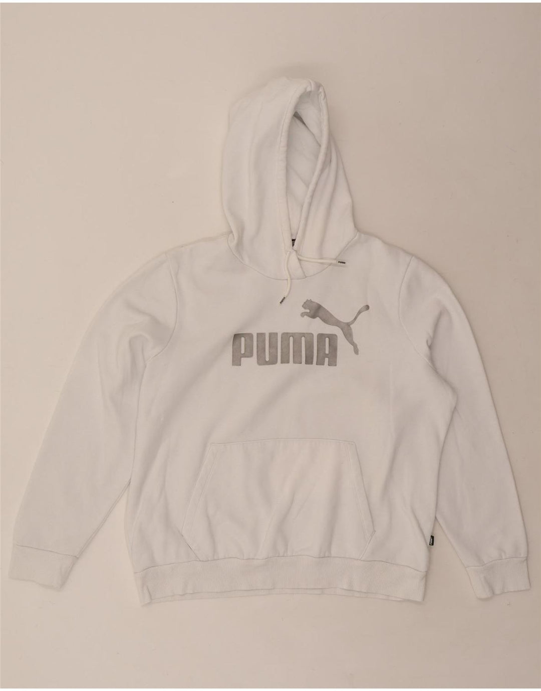 PUMA Womens Graphic Hoodie Jumper UK 18 XL White Vintage Puma and Second-Hand Puma from Messina Hembry 