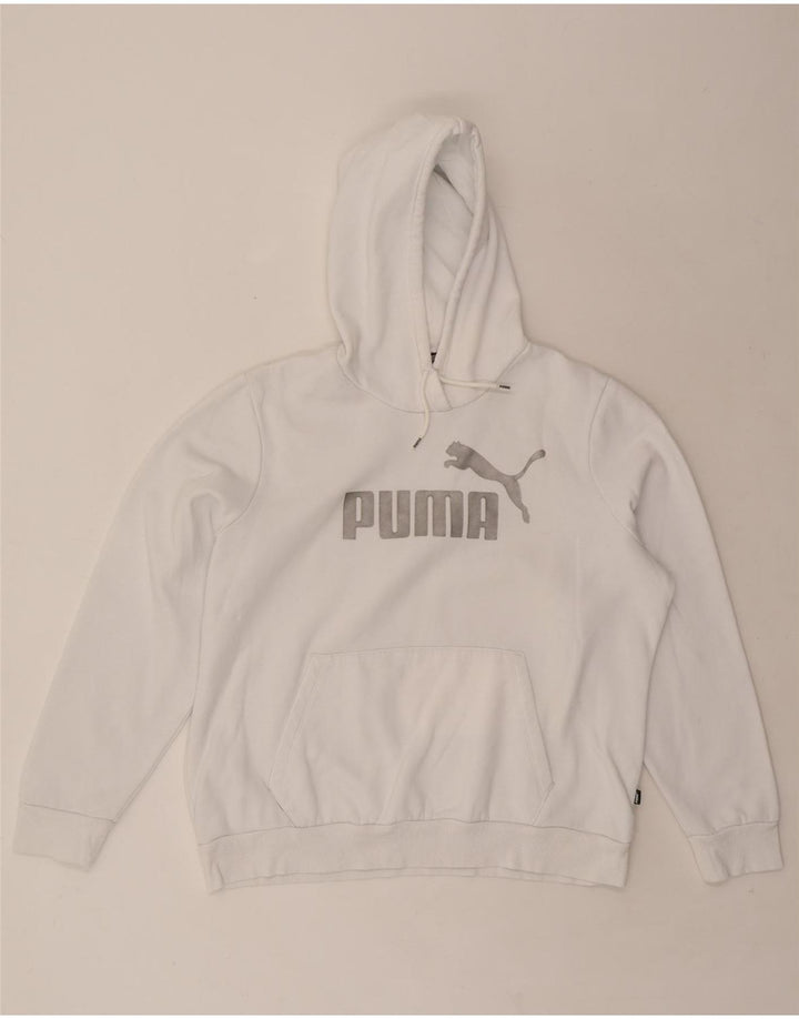 PUMA Womens Graphic Hoodie Jumper UK 18 XL White Vintage Puma and Second-Hand Puma from Messina Hembry 