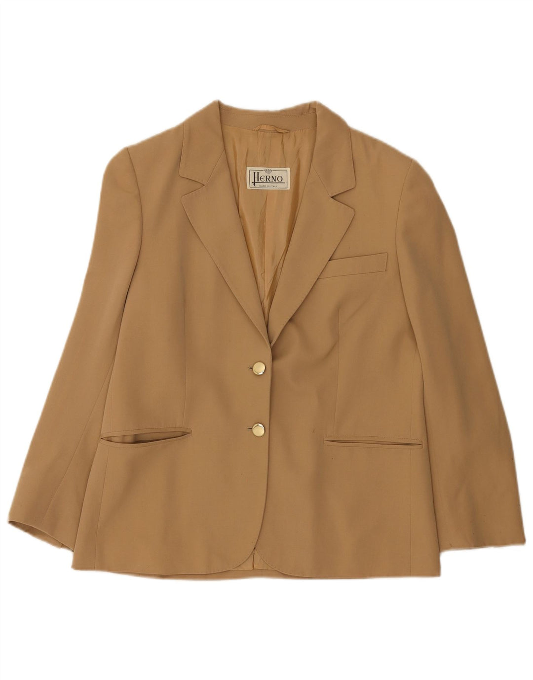 Jaqueta blazer feminina Herno com 2 botões IT 50 XL lã bege