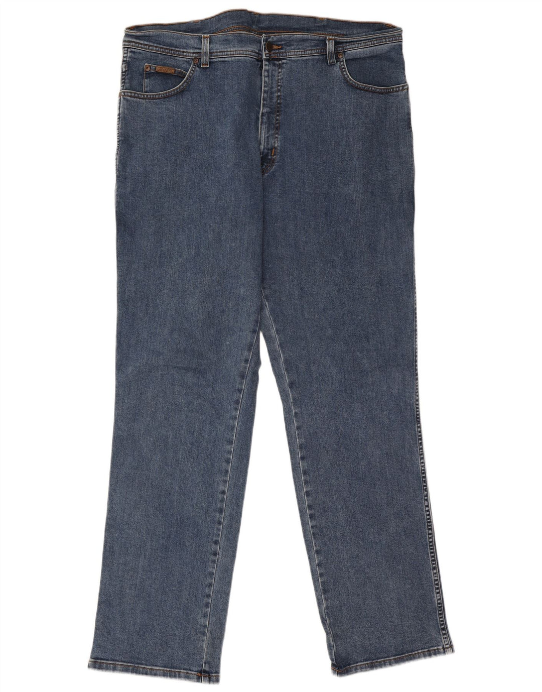 Wrangler Masculino Texas Stretch Straight Jeans W42 L34 Azul Algodão