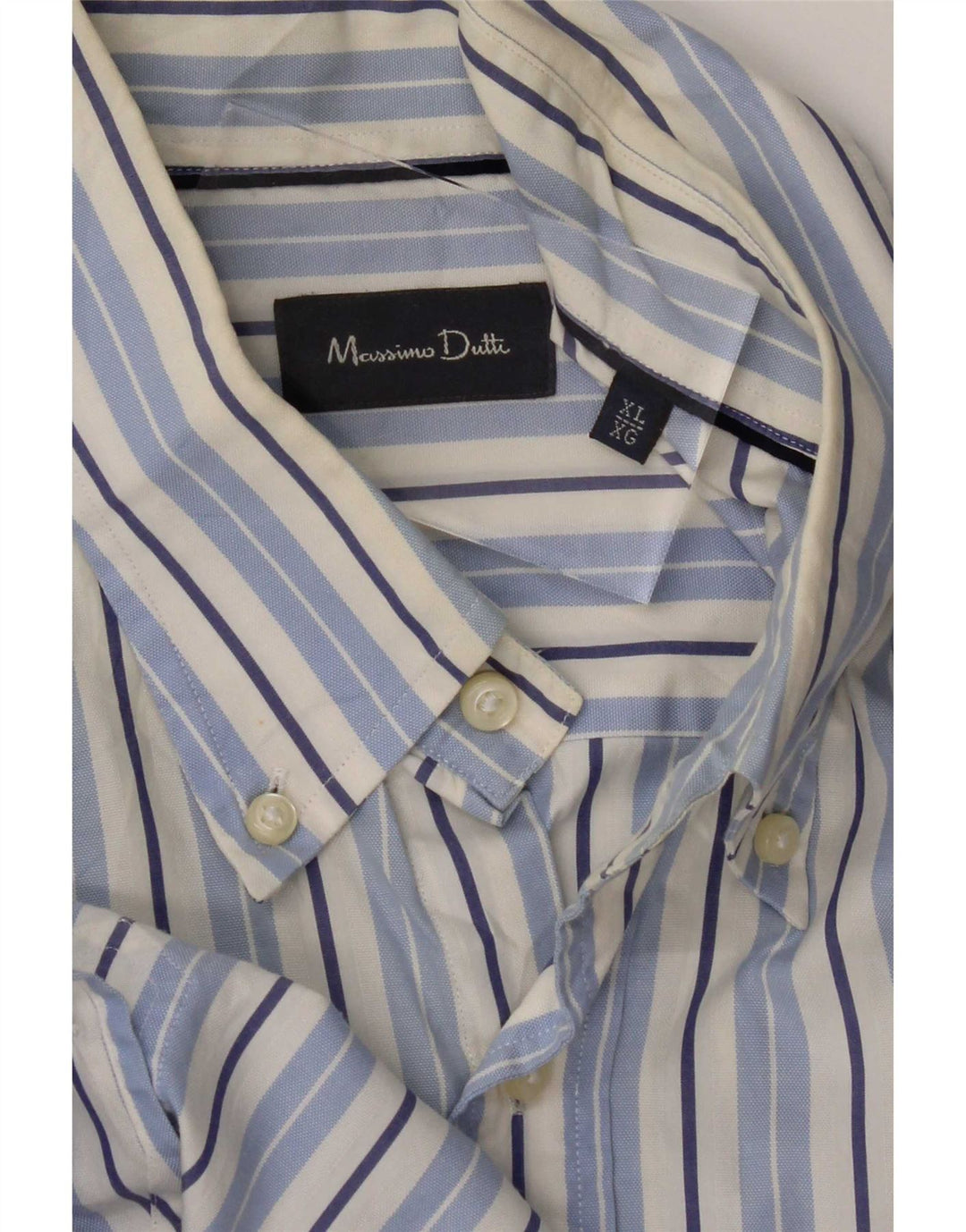 Camisa masculina Massimo Dutti XL risca de giz azul