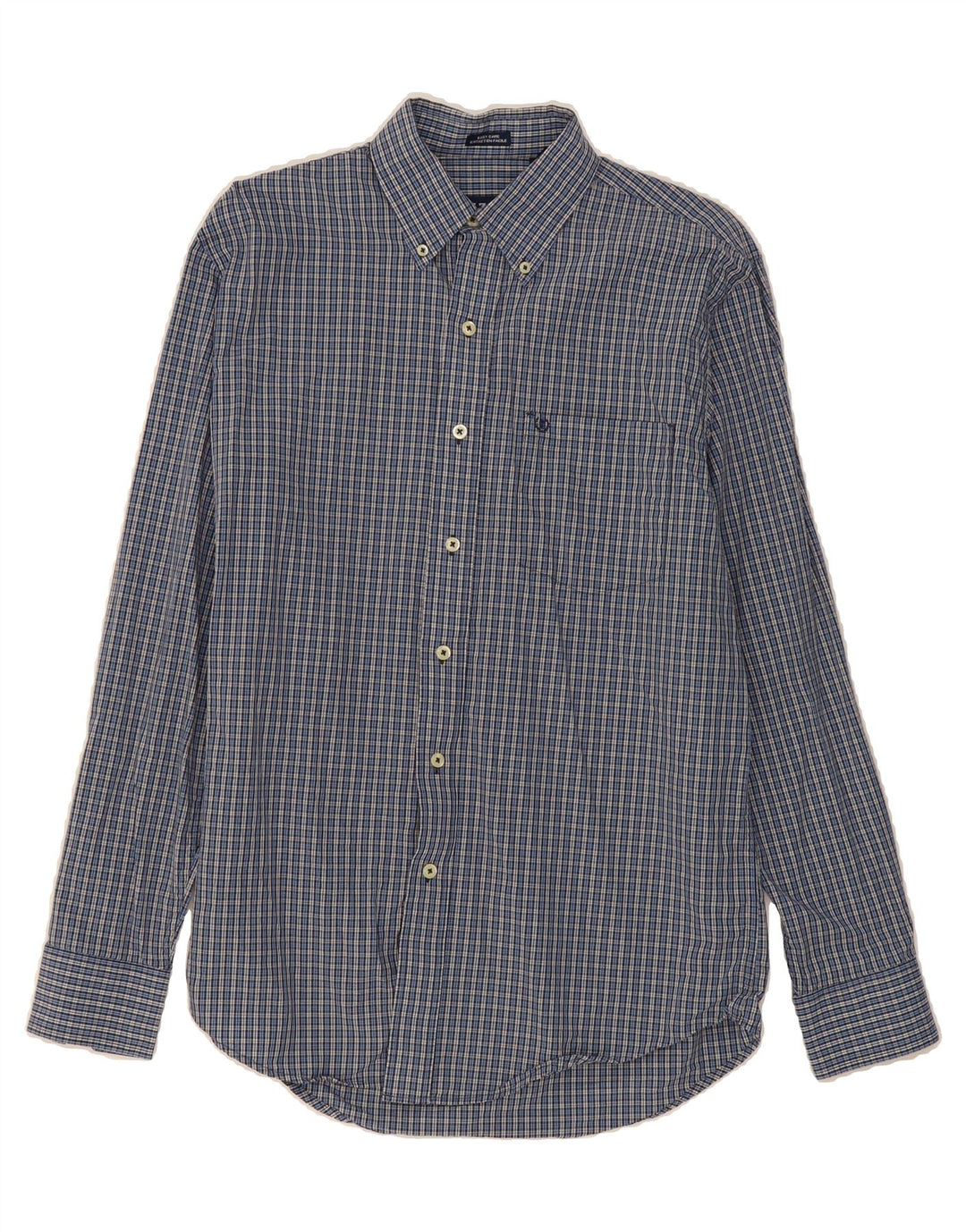 IZOD Mens Easy Care Shirt Small Blue Check Cotton Vintage Izod and Second-Hand Izod from Messina Hembry 