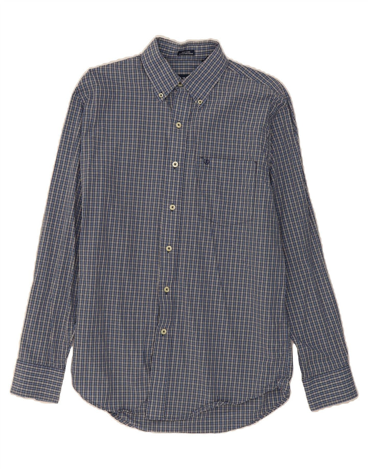 IZOD Mens Easy Care Shirt Small Blue Check Cotton Vintage Izod and Second-Hand Izod from Messina Hembry 