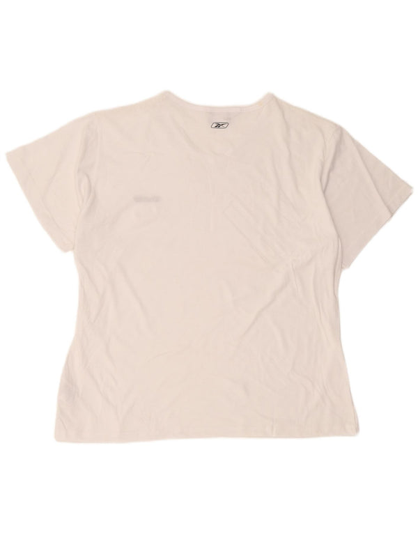Camiseta feminina Reebok Top UK 24 4XL algodão branco