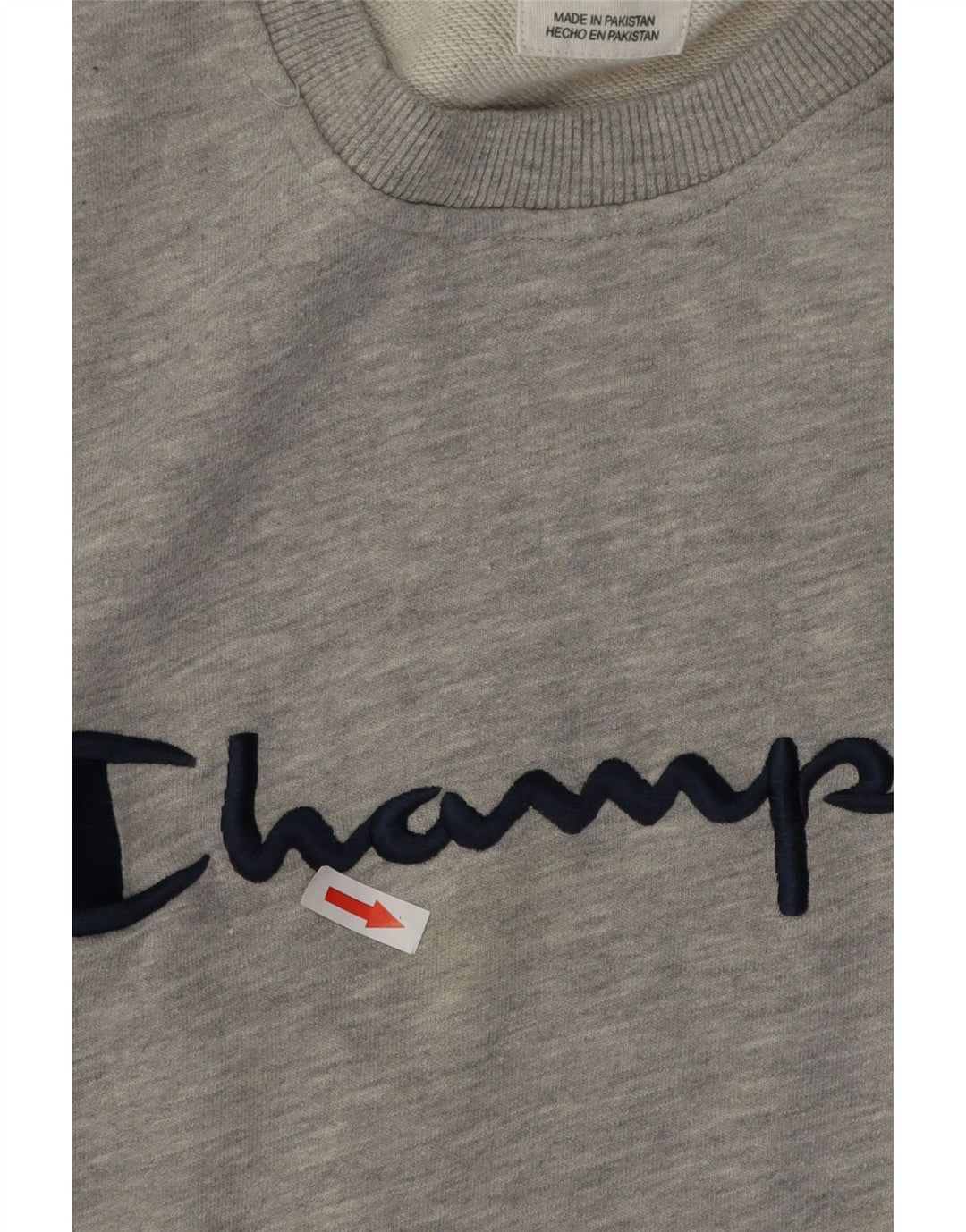 Moletom gráfico masculino Champion 2XL algodão manchado cinza