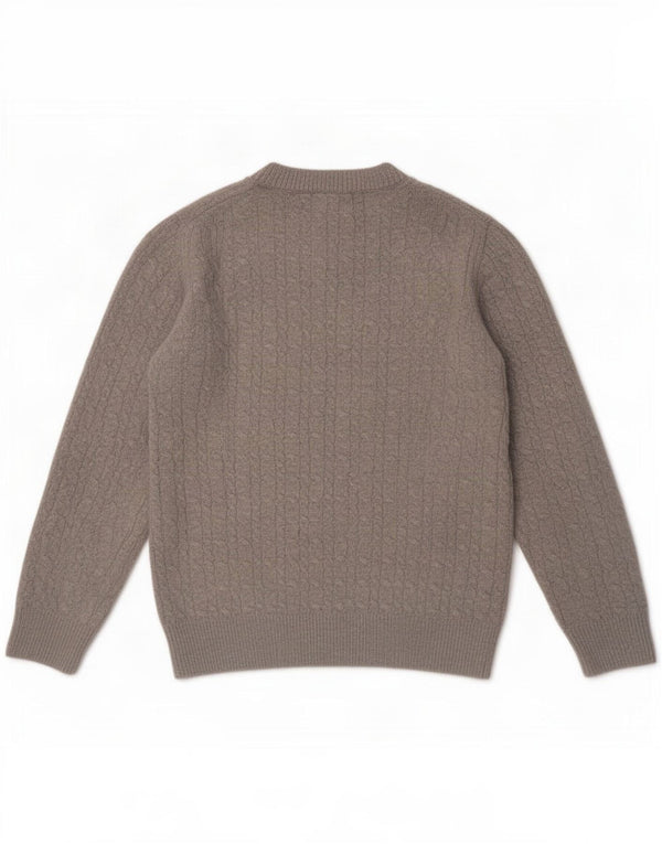 Jack Wills Womens Crop Crew Neck Jumper Sweater UK 10 Small Grey