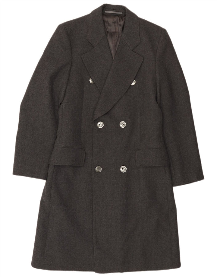 Sobretudo feminino vintage UK 10 lã cinza pequena