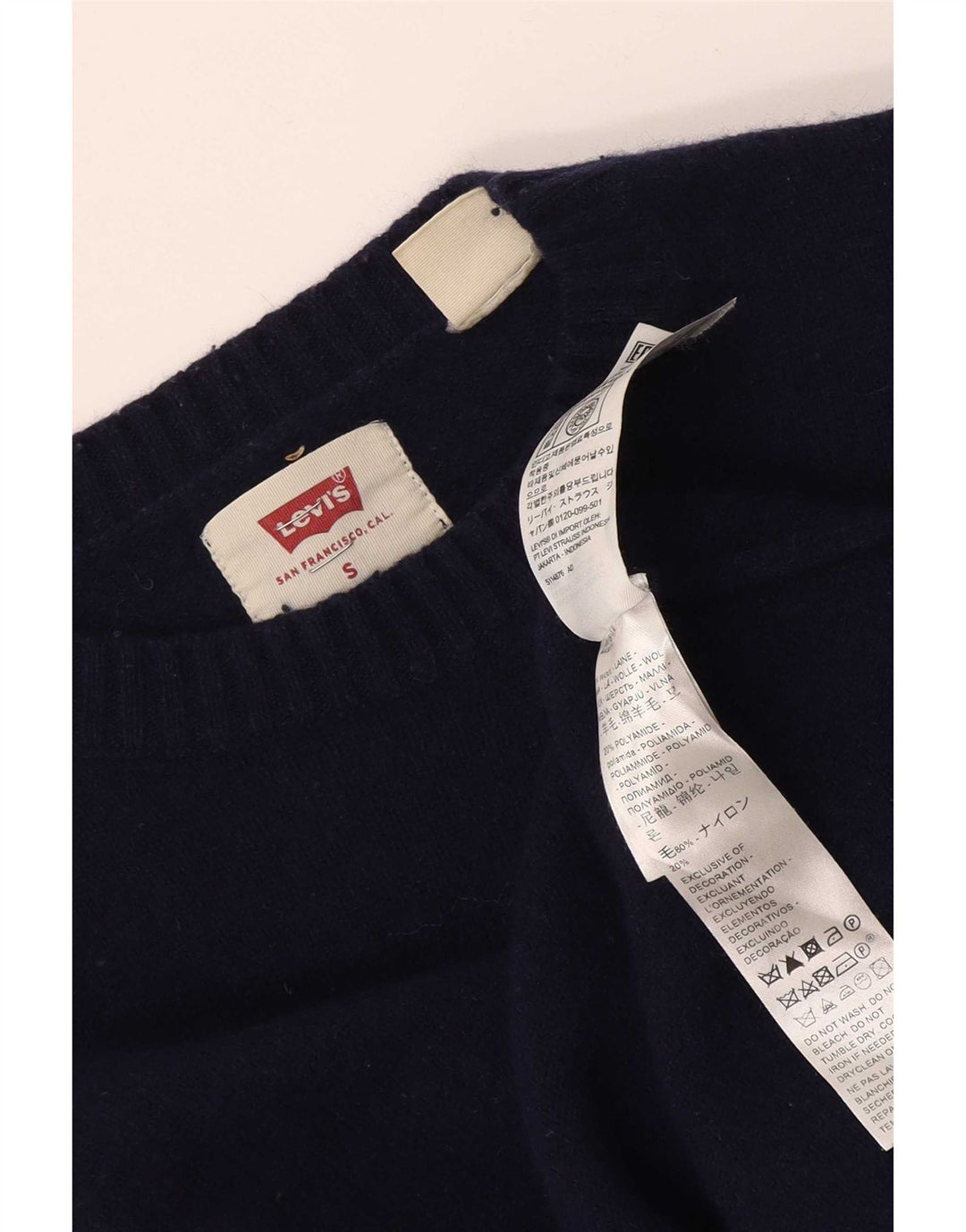 Suéter feminino Levi's com gola canoa, Reino Unido 10, pequeno, azul marinho, lã