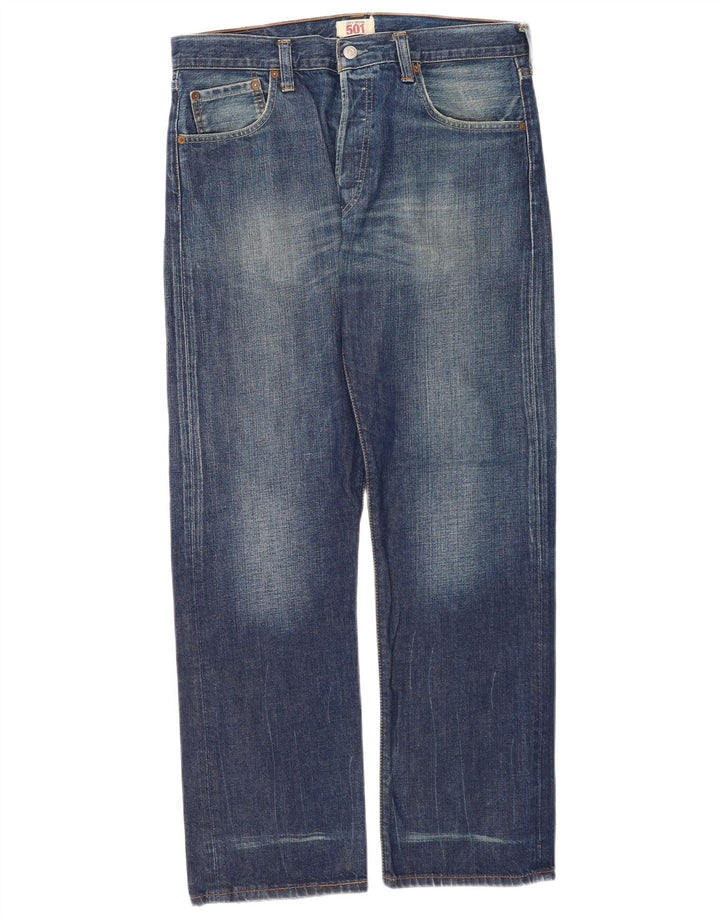 Levi's Masculino 501 Straight Jeans W34 L32 Azul Algodão