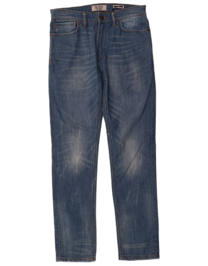 Fat Face Mens Slim Jeans W32 L32 Azul Algodão