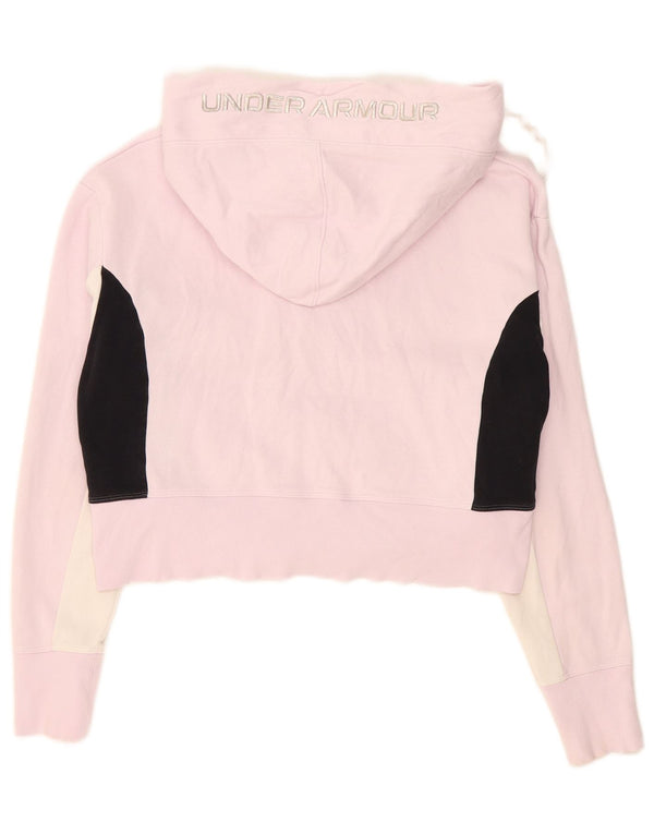 Suéter com capuz feminino Under Armour UK 14 bloco colorido rosa médio
