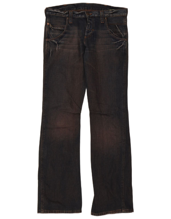 Wrangler Masculino Sharkey Bootcut Jeans W32 L34 Azul Marinho Algodão