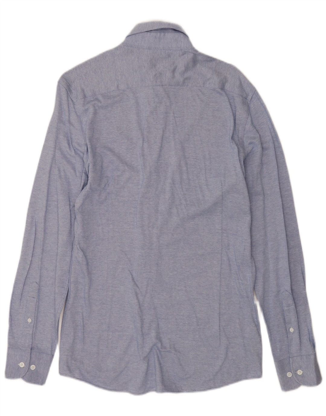 Camisa masculina Massimo Dutti de algodão Chevron azul médio