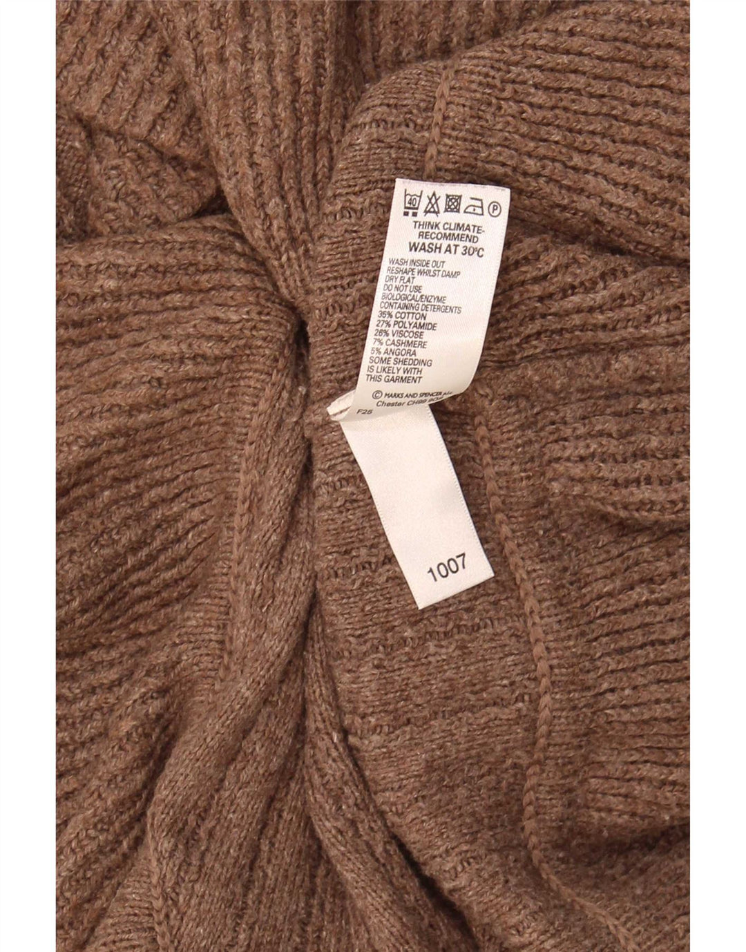 Suéter cardigã feminino Marks & Spencer Reino Unido 12 algodão marrom médio