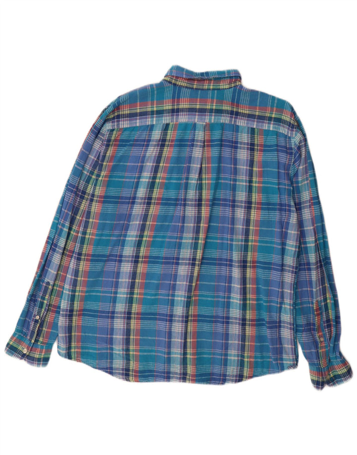 Camisa masculina de flanela slim fit DOCKERS XL azul xadrez