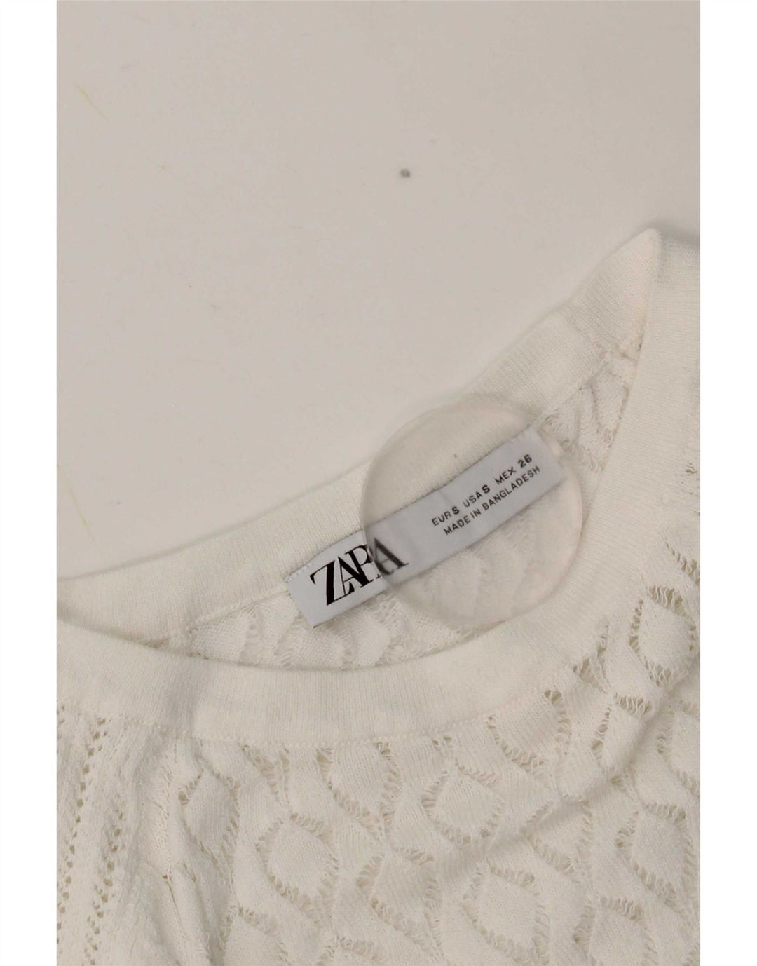 Blusa feminina Zara Top UK 8 pequena branca
