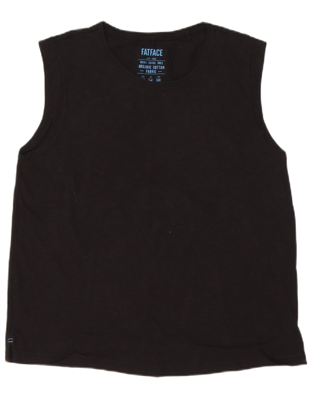 Colete feminino Fat Face Top UK 14 grande algodão preto