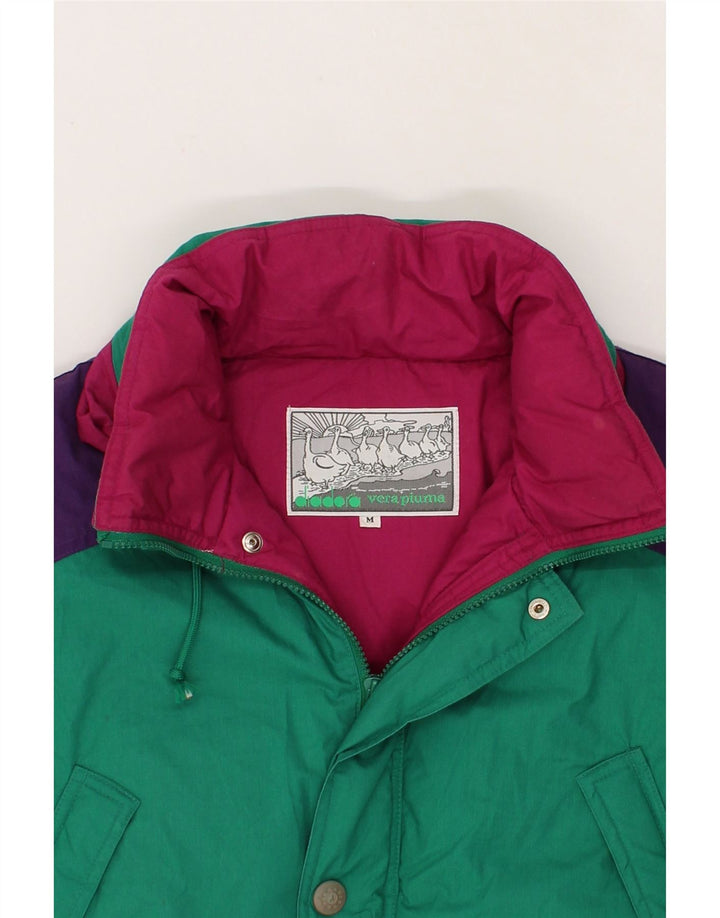 Jaqueta acolchoada masculina DIADORA UK 38 poliéster colorblock verde médio