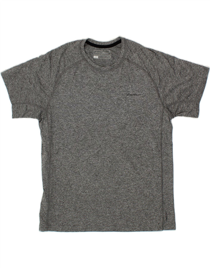 EDDIE BAUER Mens T-Shirt Top Medium Grey Polyester Vintage Eddie Bauer and Second-Hand Eddie Bauer from Messina Hembry 