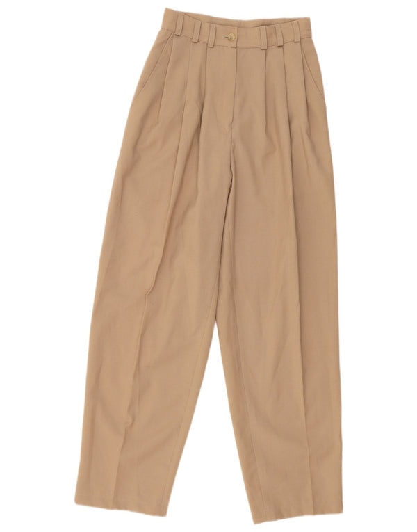 Vintage Womens High Waist Pegged Casual Trousers IT 36 XS W25 L29 Beige