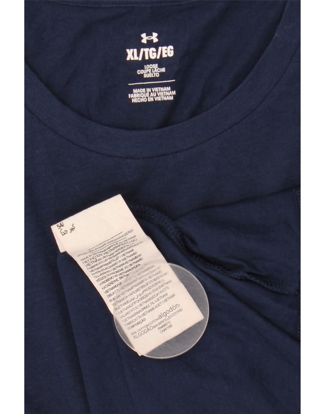 Camiseta masculina Under Armour Top XL algodão azul marinho