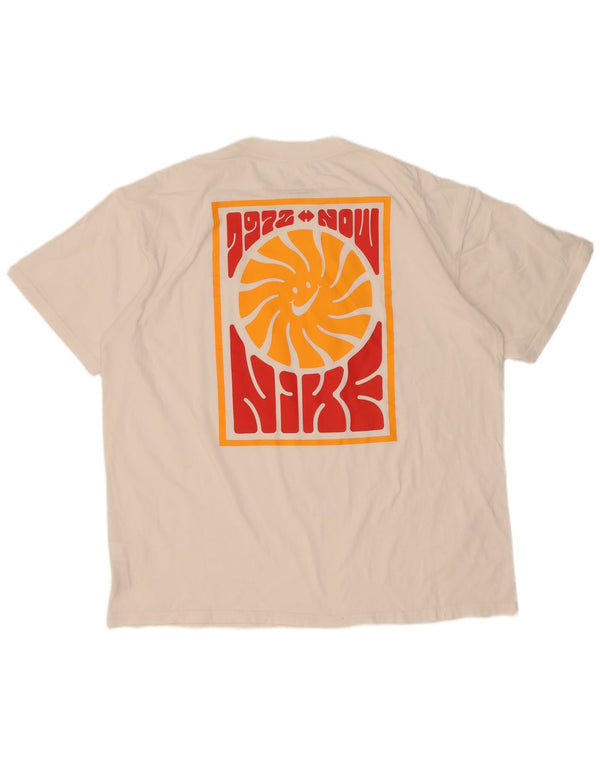 Camiseta Nike Masculina Loose Fit Graphic Top Grande Algodão Branco