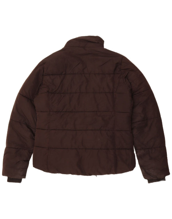 Jaqueta acolchoada superdimensionada feminina Topshop UK 12 poliéster preto médio