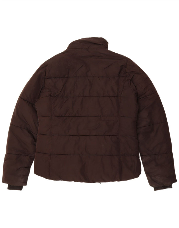 Jaqueta acolchoada superdimensionada feminina Topshop UK 12 poliéster preto médio