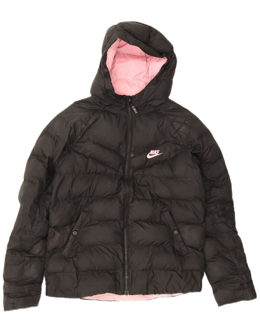 Jaqueta acolchoada com capuz Nike Girls 13-14 anos XL preto poliéster