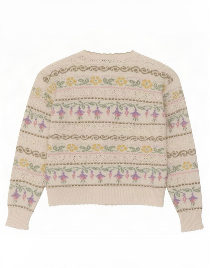 Suéter Marks & Spencer feminino St. Michael Cardigan Reino Unido 12 médio branco