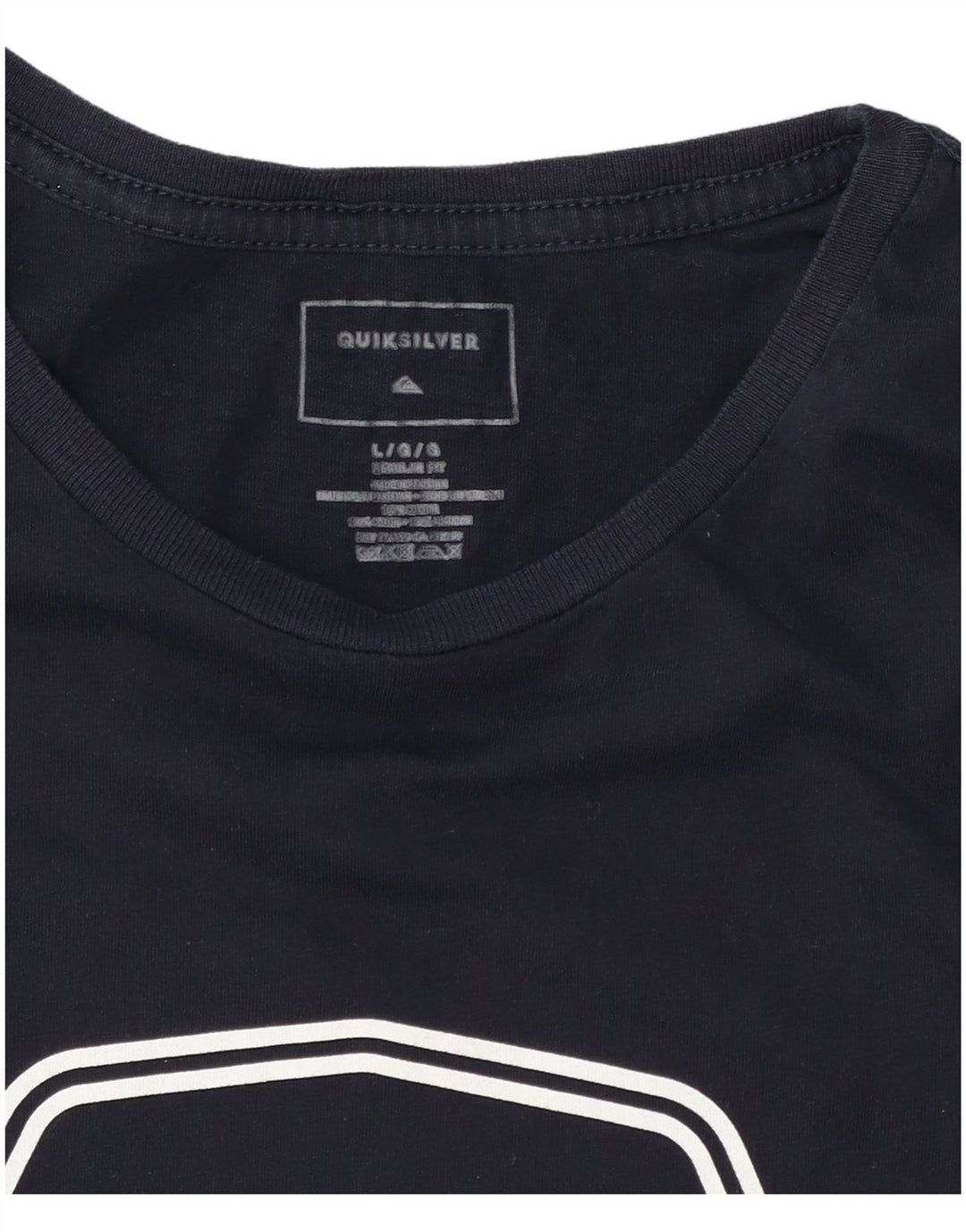 Camiseta masculina Quiksilver Regular Fit gráfica grande azul marinho