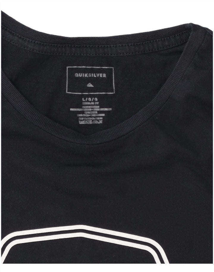 Camiseta masculina Quiksilver Regular Fit gráfica grande azul marinho