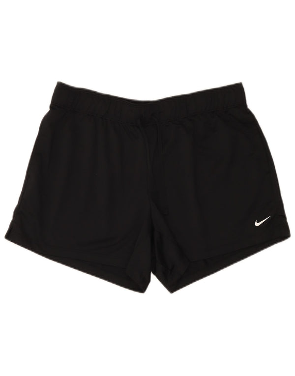 Shorts esportivos femininos Nike Dri Fit UK 14 grande poliéster preto