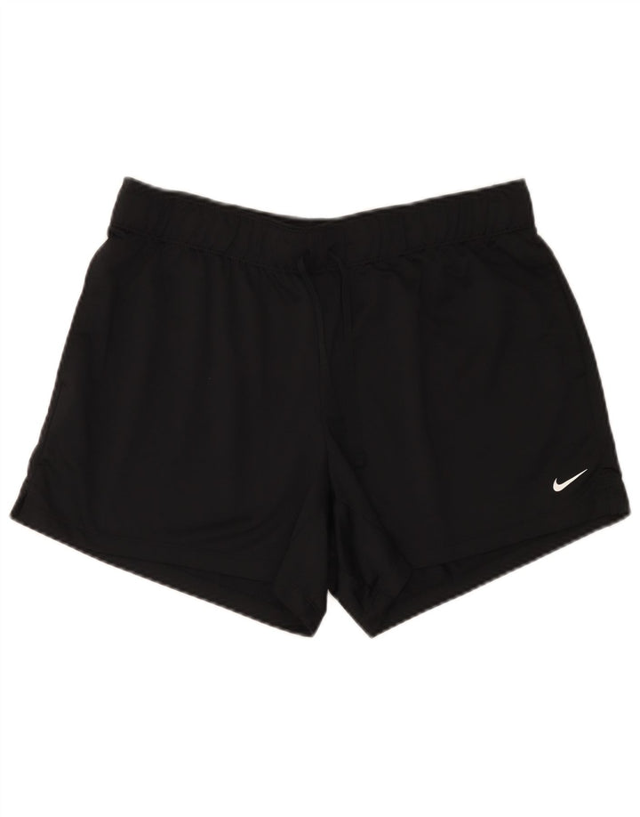 Shorts esportivos femininos Nike Dri Fit UK 14 grande poliéster preto
