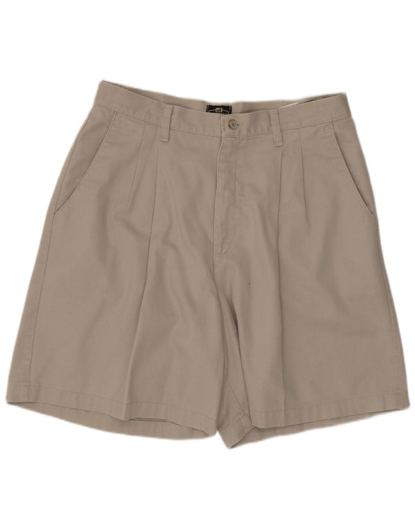 Shorts feminino Lee de cintura alta com pregas casuais US 14 XL W28 algodão bege