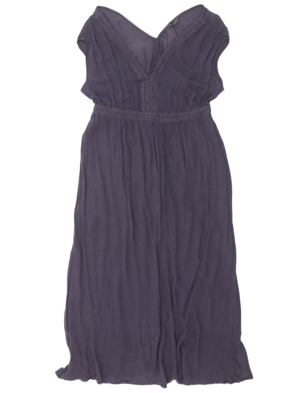 Vestido maxi feminino Marks & Spencer UK 18 XL azul marinho floral viscose