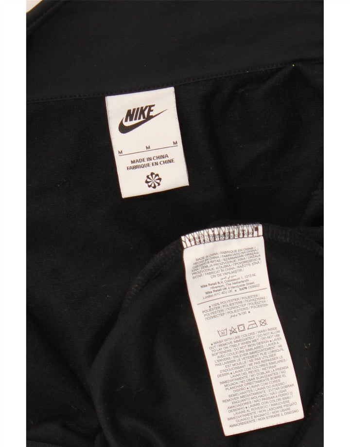 NIKE Womens Tracksuit Top Jacket UK 14 Médio Preto Poliéster