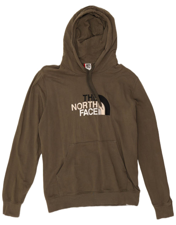 Suéter com capuz gráfico masculino The North Face grande algodão cáqui