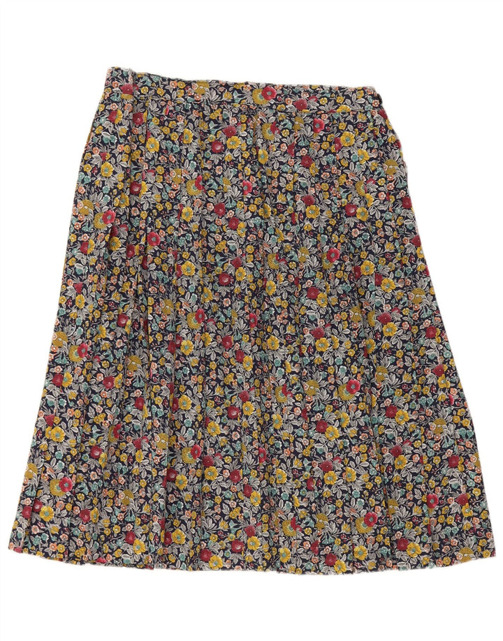 Saia evasê feminina VINTAGE W28 média floral multicolorida