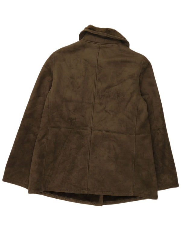 Jaqueta feminina Sherpa Chaps UK 14 grande acrílico cáqui