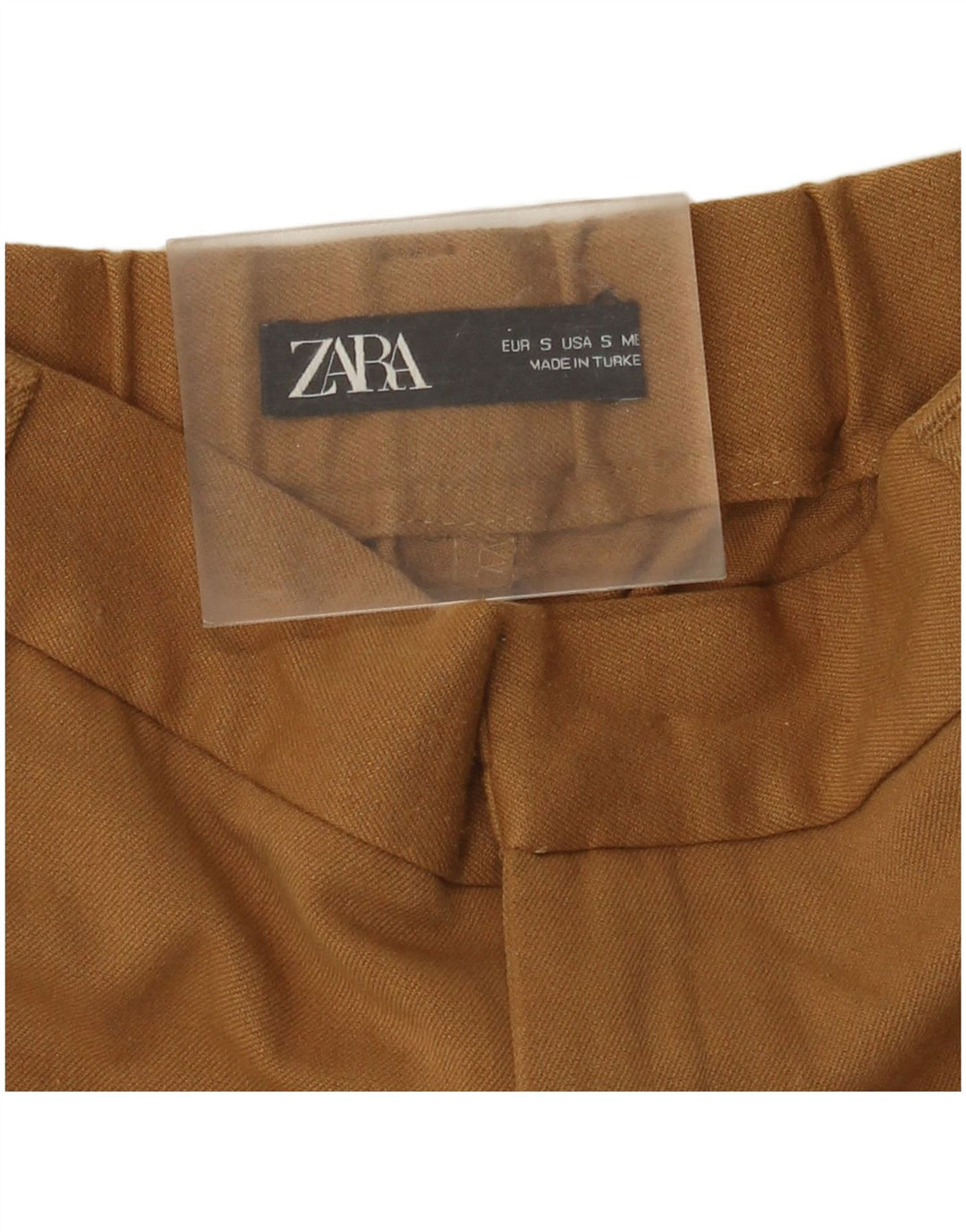 Zara Calça feminina cortada pequena W26 L24 marrom