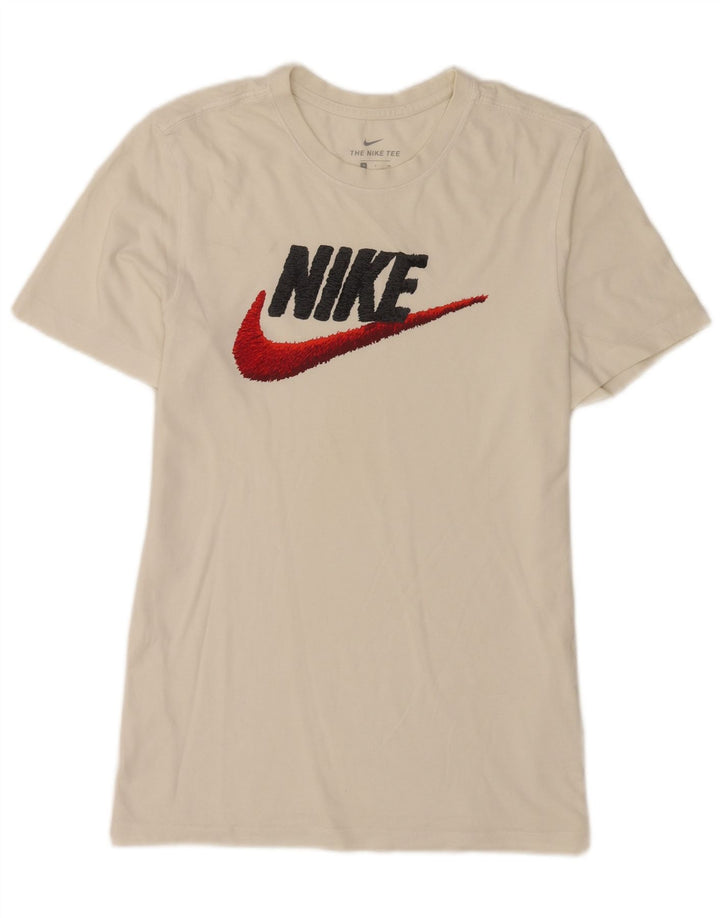 Camiseta Nike masculina gráfica top pequeno algodão branco