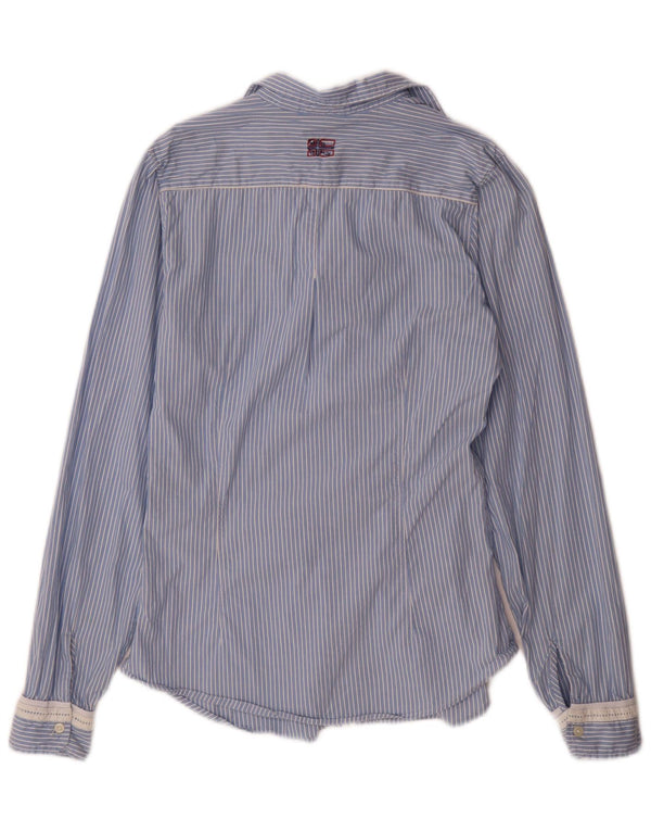 Camisa feminina Napapijri UK 10 pequena listra azul