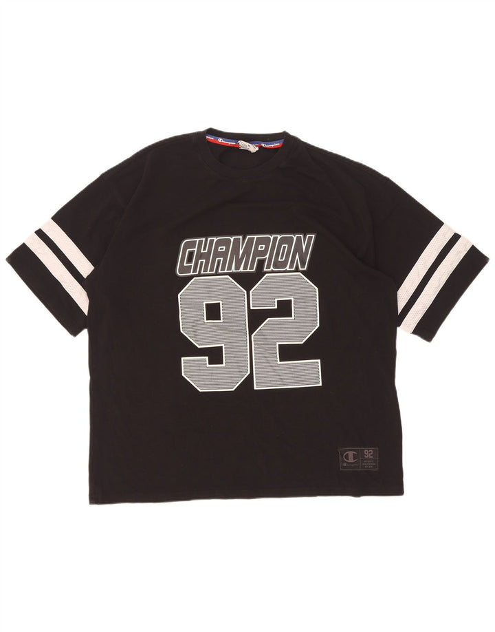 Camiseta masculina gráfica Champion Top médio preto