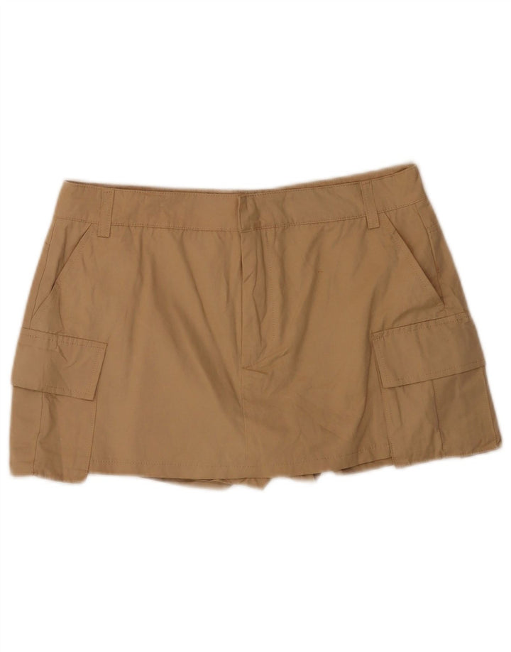 Shorts cargo feminino Zara médio W28 poliéster bege