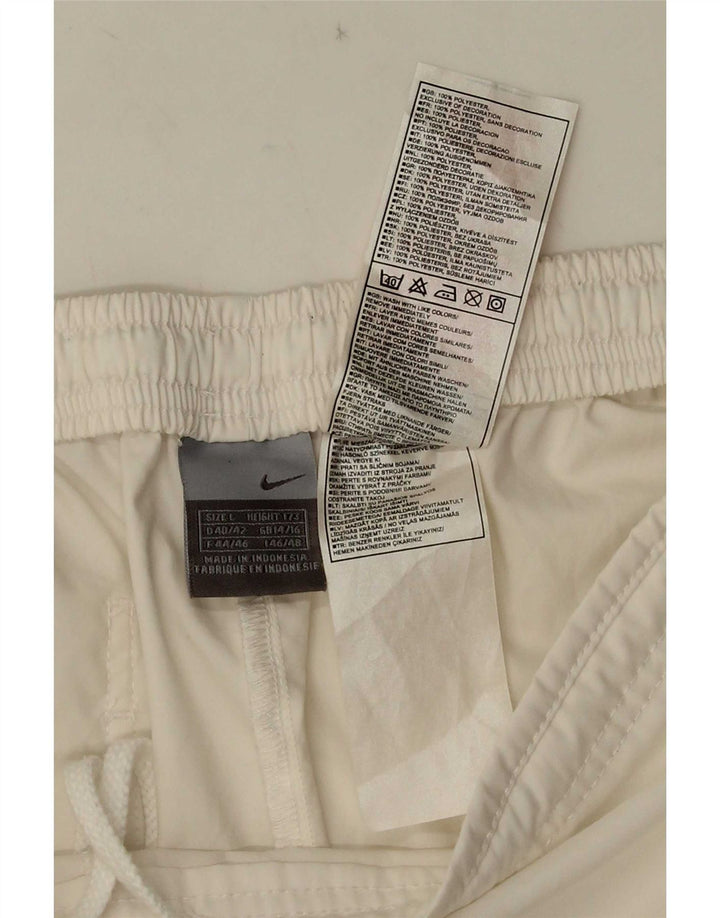 Shorts esportivos femininos Nike UK 14/16 grande poliéster branco