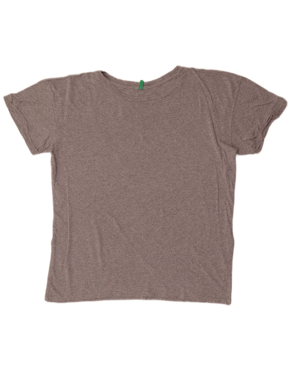 Camiseta feminina Benetton UK 18 XL cinza manchado